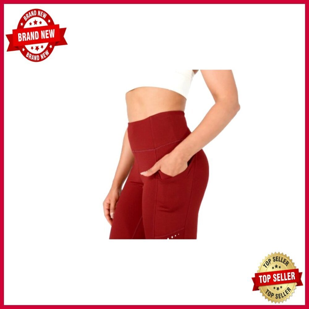 Fleece Lined Thermal Leggings High Waisted Cross Pockets Winter Warm Active - Picture 7 of 7